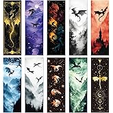 Aposwow Cool Dragon Bookmarks Gifts - 20 Pcs Fantastic Bookmark for Book Lovers Gothic Horror Book Mark Witchy Dragon Page Marker Clip Gift for Men Teens Reading Students Teachers Bookish Bookworm