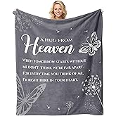 Yufobel Memorial Sympathy Gifts for Loss of Loved One, Bereavement Gift Idea, Hugs from Heaven Blanket, Memorial Gifts for Loss of Mother/Father/Pet Throw Blanket 60" X 50"
