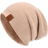 jaxmonoy Slouchy Knit Beanies Winter Hats for Women Men Soft Warm Reversible Slouch Cuffed Skull Knitted Beanie Cap