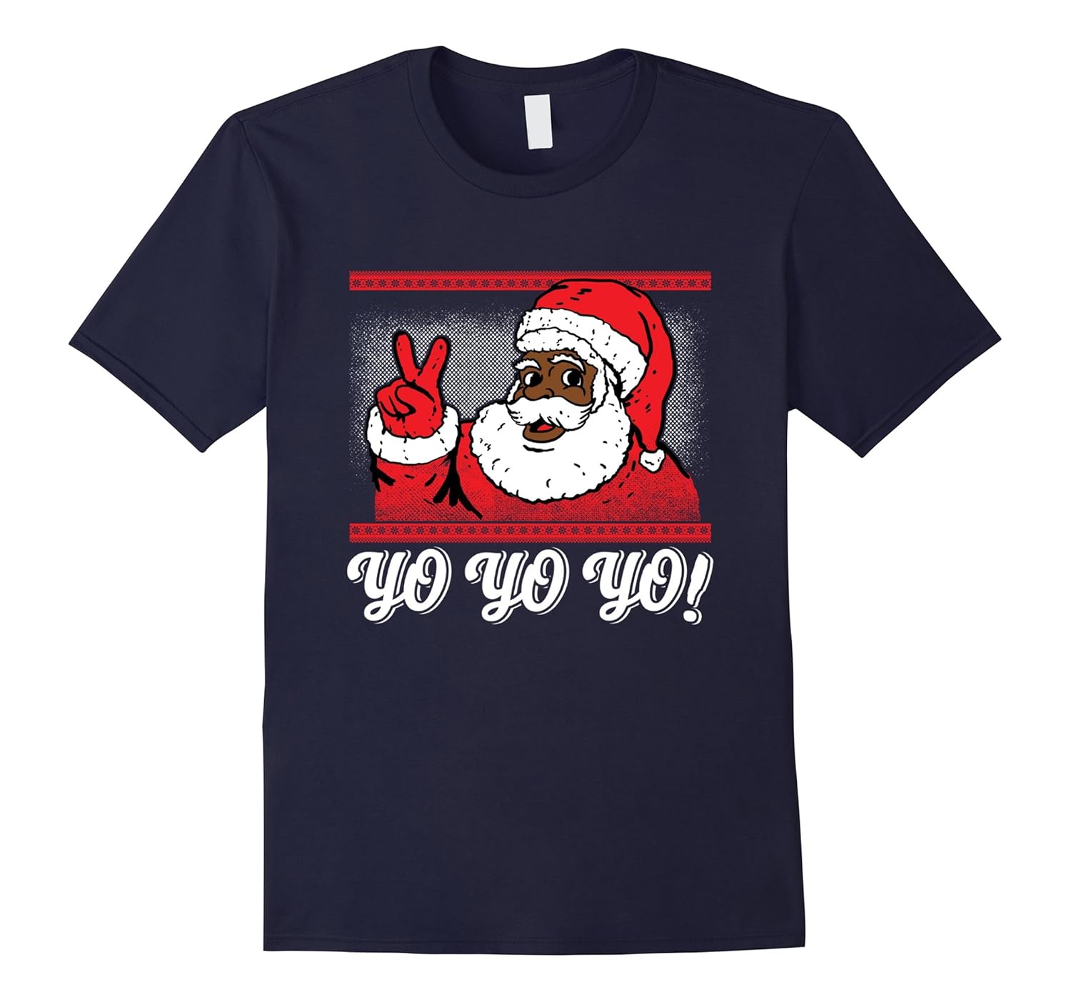 Yo Yo Yo! Black Santa in the House Ugly Christmas Tee-ANZ