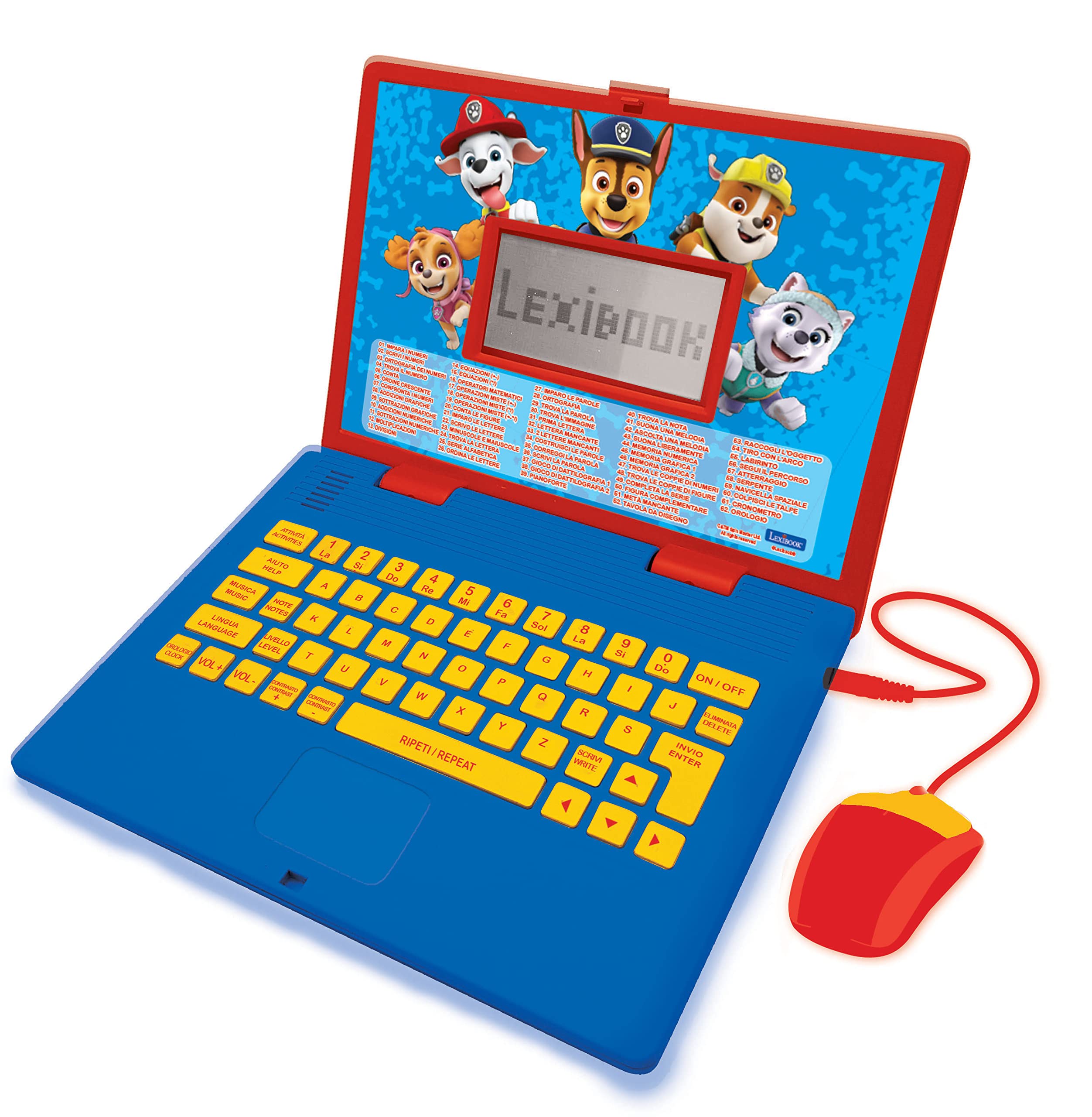 LEXIBOOK, Paw Patrol, Educational and Bilingual Laptop Italian/English, Toy for Child Kid (Boys & Girls), 124 Activities, Learn Play Games and Music, Red/Blue, JC598PAi5 — image 1