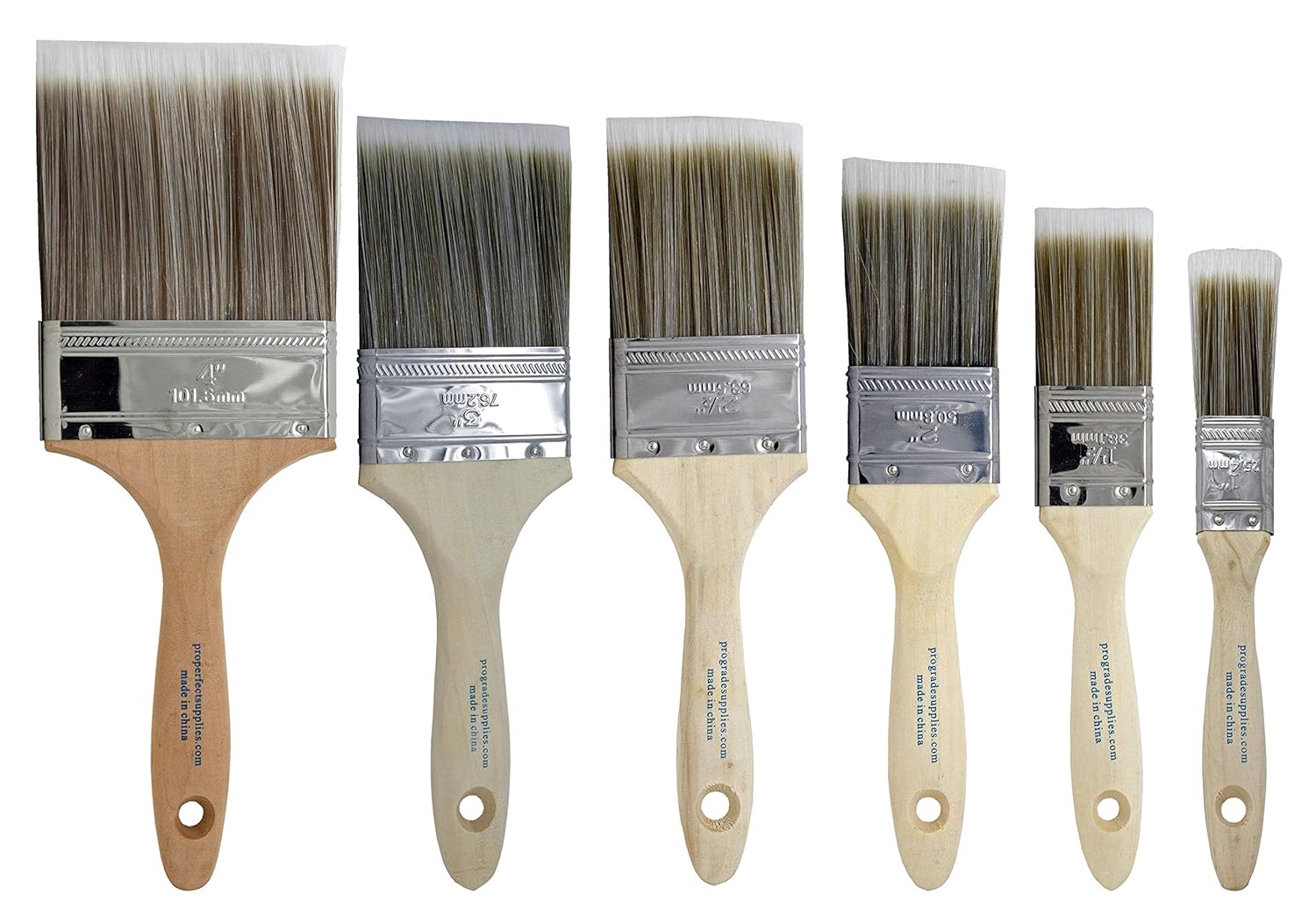 ProGrade Premium Wall/Trim House Paint Brush Set Great for