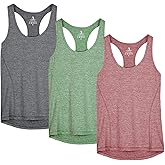 icyzone Women's Racerback Workout Athletic Running Tank Tops (Pack of 3)