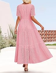 ZESICA Women's 2025 Summer Short Sleeve Maxi Dress