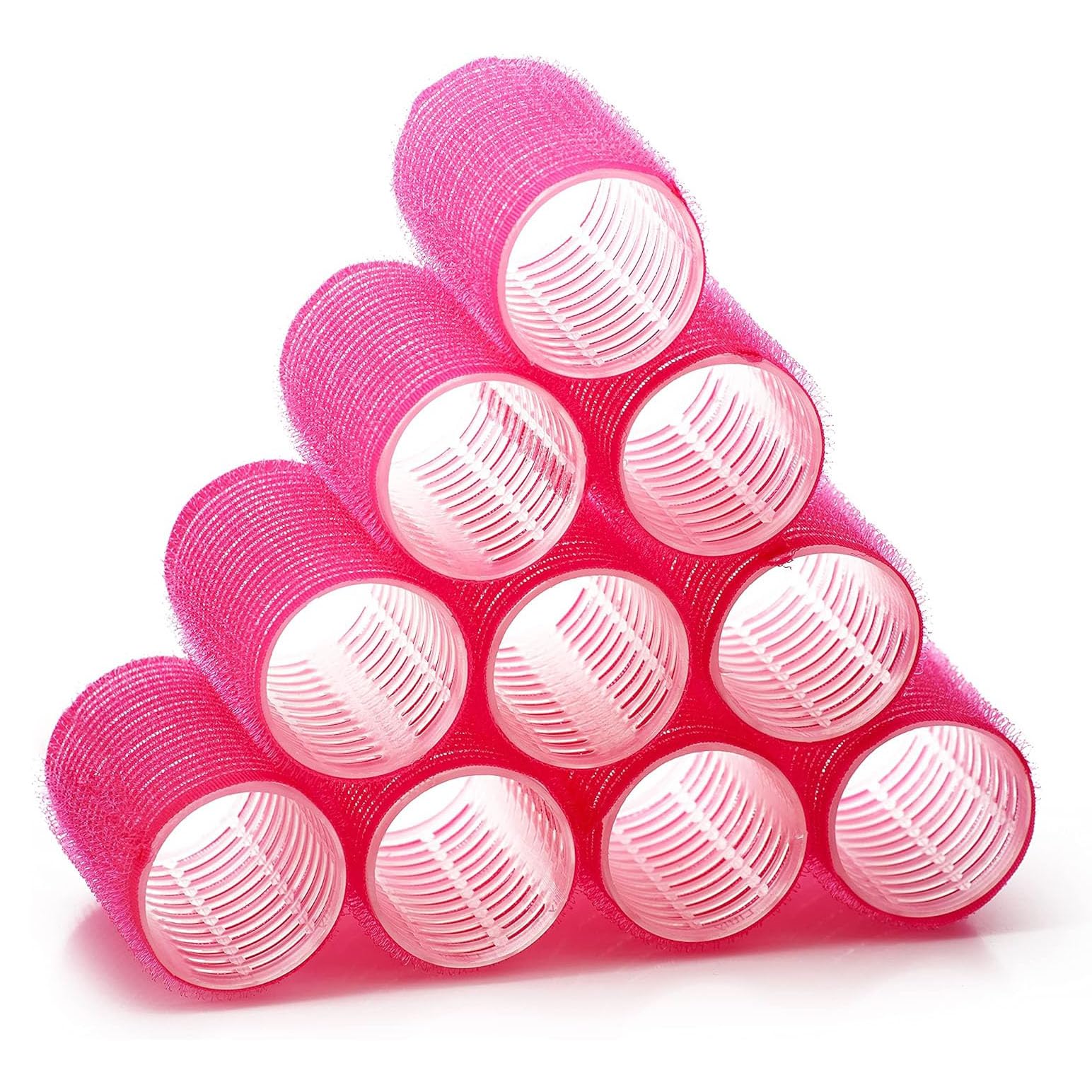 LIDOUK Hair Rollers Self Holding Rollers Gripping Sticky Rollers Self Grip Salon Hairdressing Curlers DIY Curling Tool（10 Packs）pink