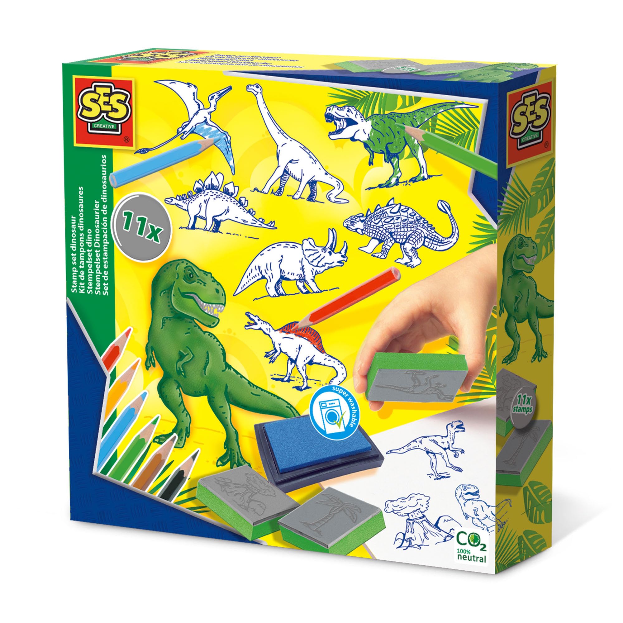 SES Creative 14919 Dinosaur Stamp Set, Mixed Colours
