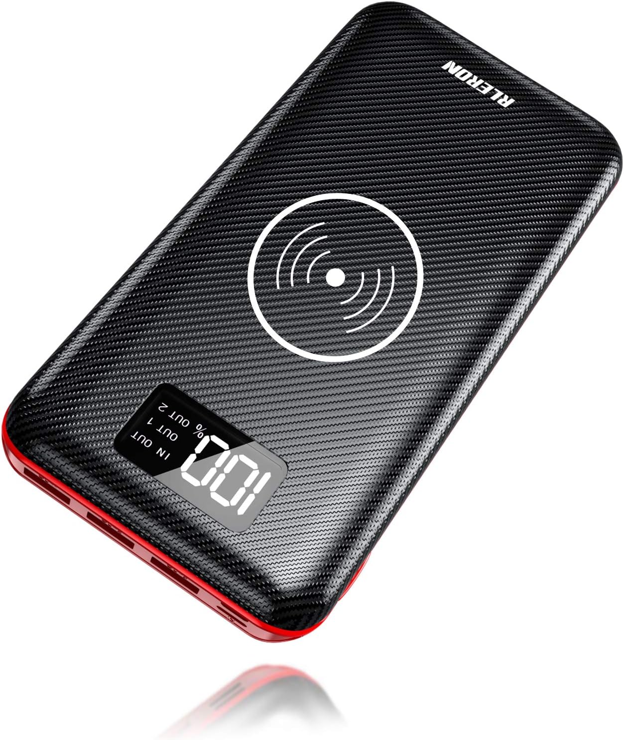 Wireless Portable Charger 24000mAh Power Bank Huge Capacity Charge External Battery Pack Dual Inputs & Three Output with LCD Display, Compatible with Smart Phones, Tablet and More
