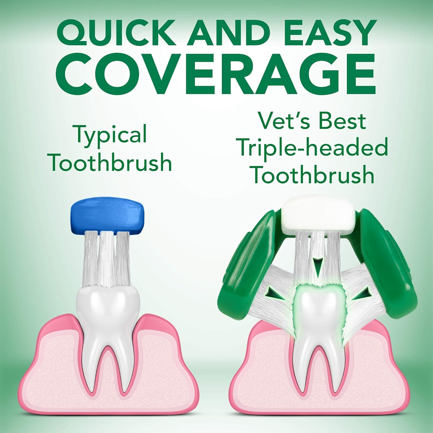 Vet’s Best Dog Toothbrush and Enzymatic Toothpaste Set | Teeth Cleaning and Fresh Breath Kit with Dental Care Guide| Vet Formulated : Pet Supplies