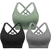 Angelhood Nursing Bras for Breastfeeding, Seamless Nursing Sports Bra Support Yoga Maternity Bras Pregnancy Sleep Bralette