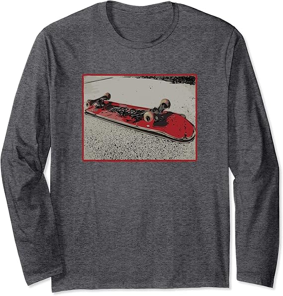 Flipped Skateboard TShirt Graphic Red Clothing
