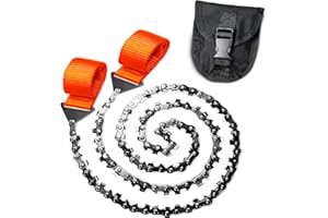 VIKROM Rope Saw for Tree Limbs - Pocket Chainsaw for Survival with Bag | Stainless Steel 25" Folding Tree Saw with Bi-Directional Teeth, Essential for Camping Gear, Survival Gear or Emergency Setup