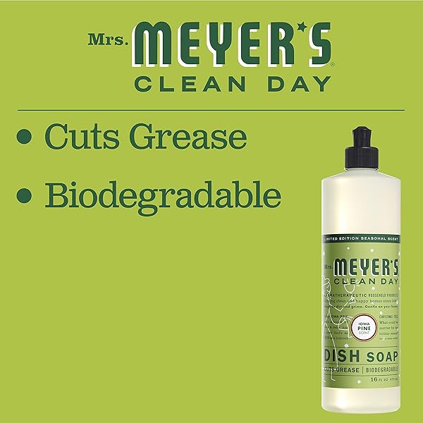 MRS. MEYER’S CLEAN DAY LIQUID DISH SOAP, BIODEGRADABLE FORMULA, LIMITED EDITION IOWA PINE, 16 FL. OZ