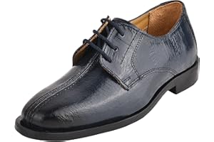 LIBERTYZENO Boys Animal Print Genuine Leather Kids Classic Lace Up Oxford Dress Shoes