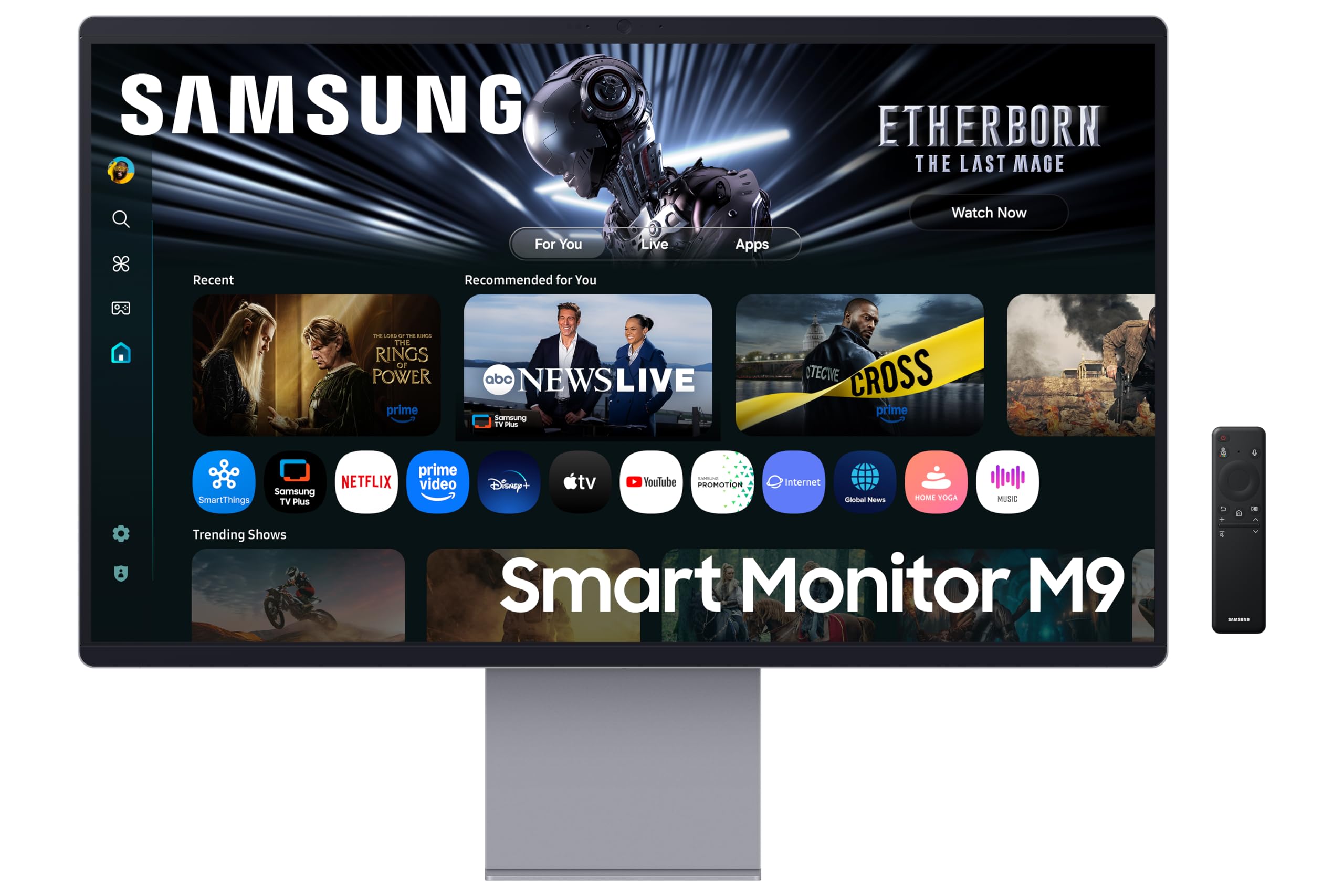 Samsung LS32FM902SUXXU 32" OLED Gaming 4K Ultra HD 165Hz 0.03ms Smart Monitor with Speakers - 3840x2160, USB-C, HDMI, WiFi, Bluetooth, Smart Hub for TV streaming, Catch Up Apps and Gaming Hub