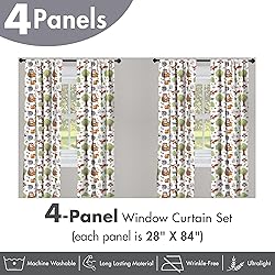 Ambesonne Forest Window Curtains Pack of 2, Doodle