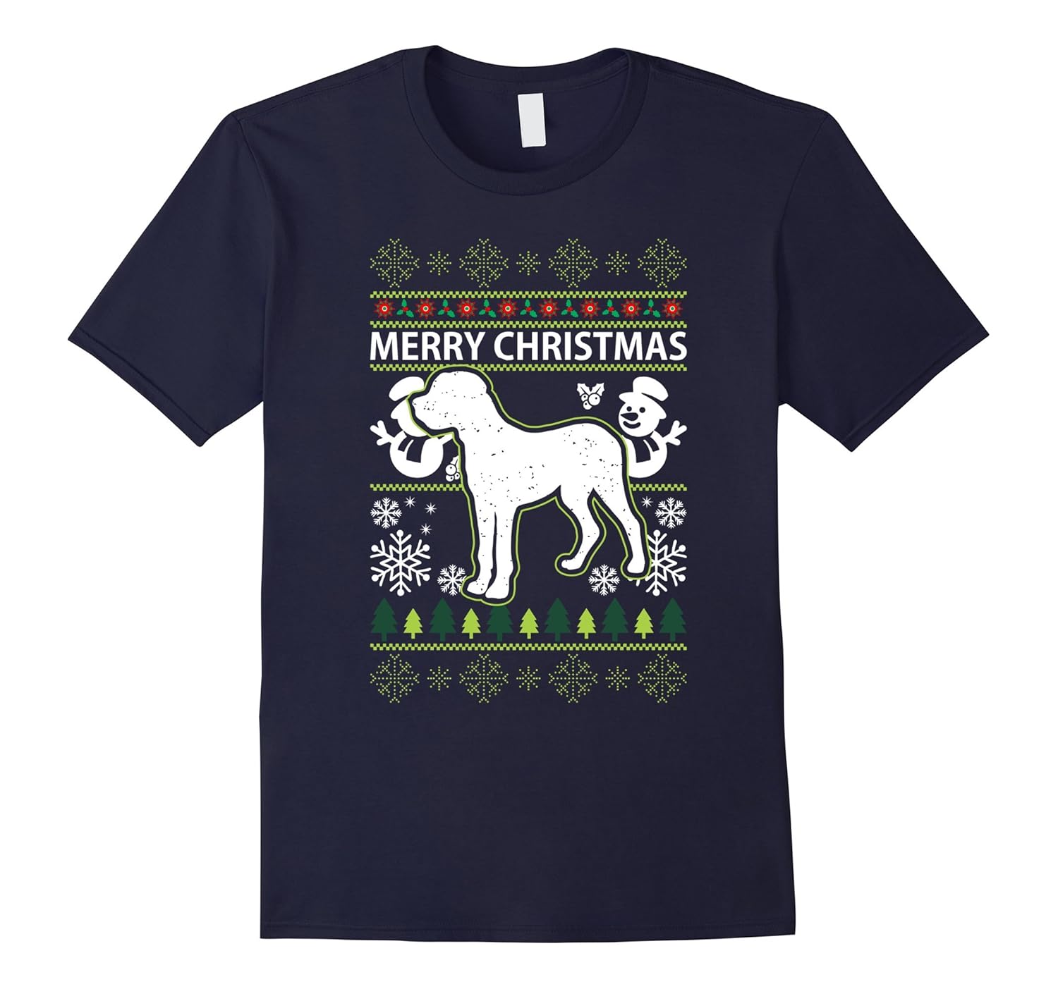 Merry Christmas Dog T Shirt Ugly Christmas Animal Tee-ANZ