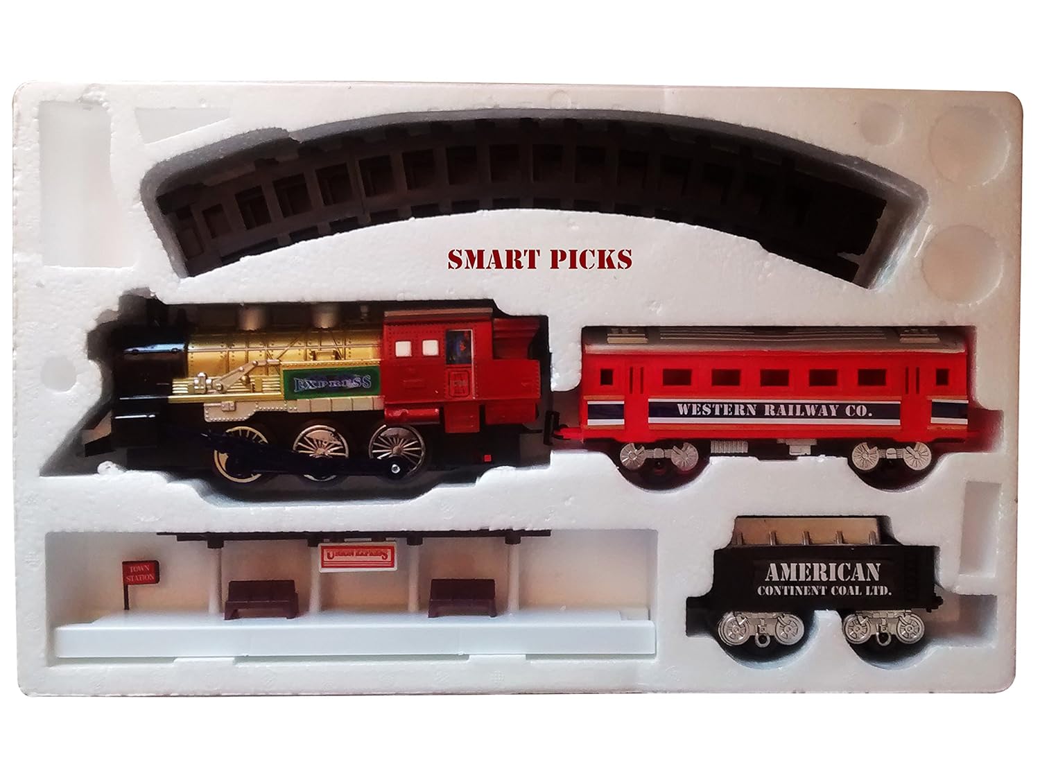 western express train set with light sound and smoke