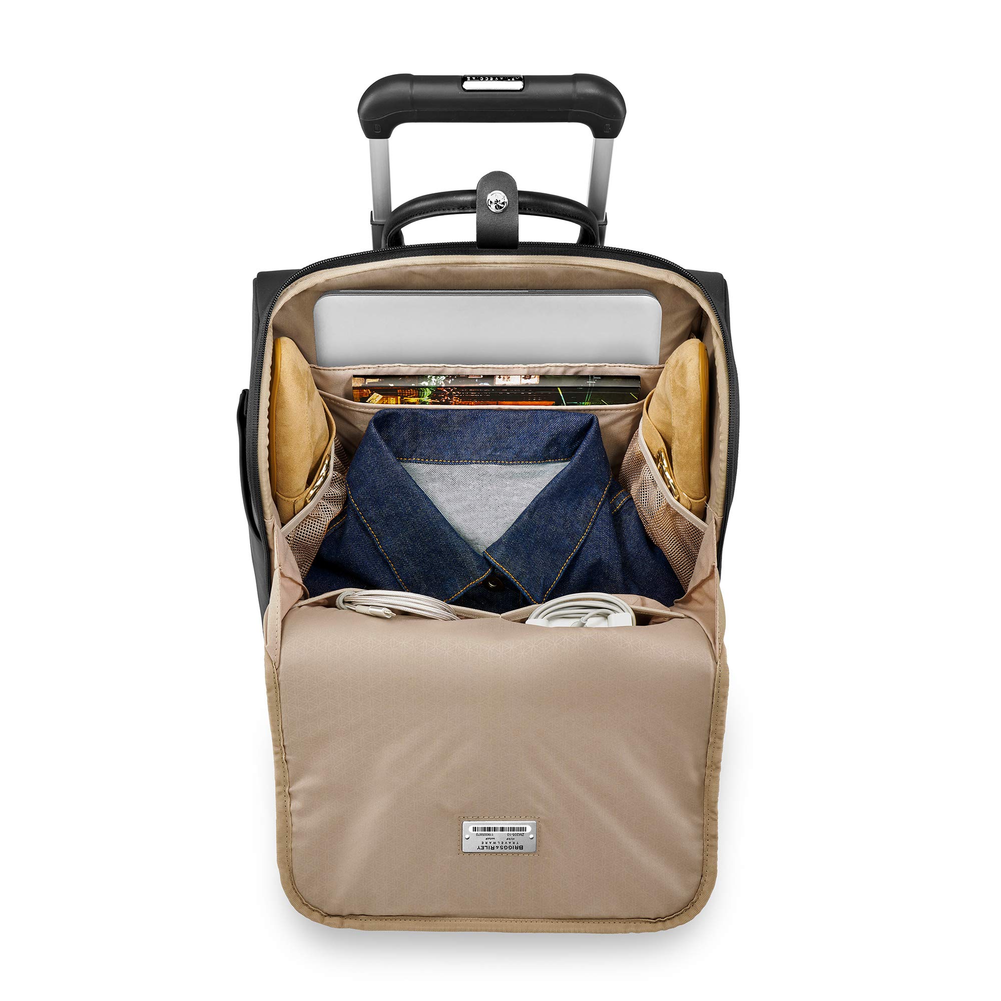 Briggs & Riley Rhapsody Softside Underseat Carry On Cabin Spinner, Black, Wide 16-Inch