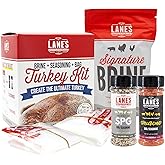 Lane's Ultimate Turkey Brine Kit with Bag - Includes 20 oz Signature Brine, SPG Turkey Seasoning, Spellbound Rub, 2 XL Brining Bags for Tender & Flavorful Smoked Meat, Gluten-Free, No MSG, Made in USA