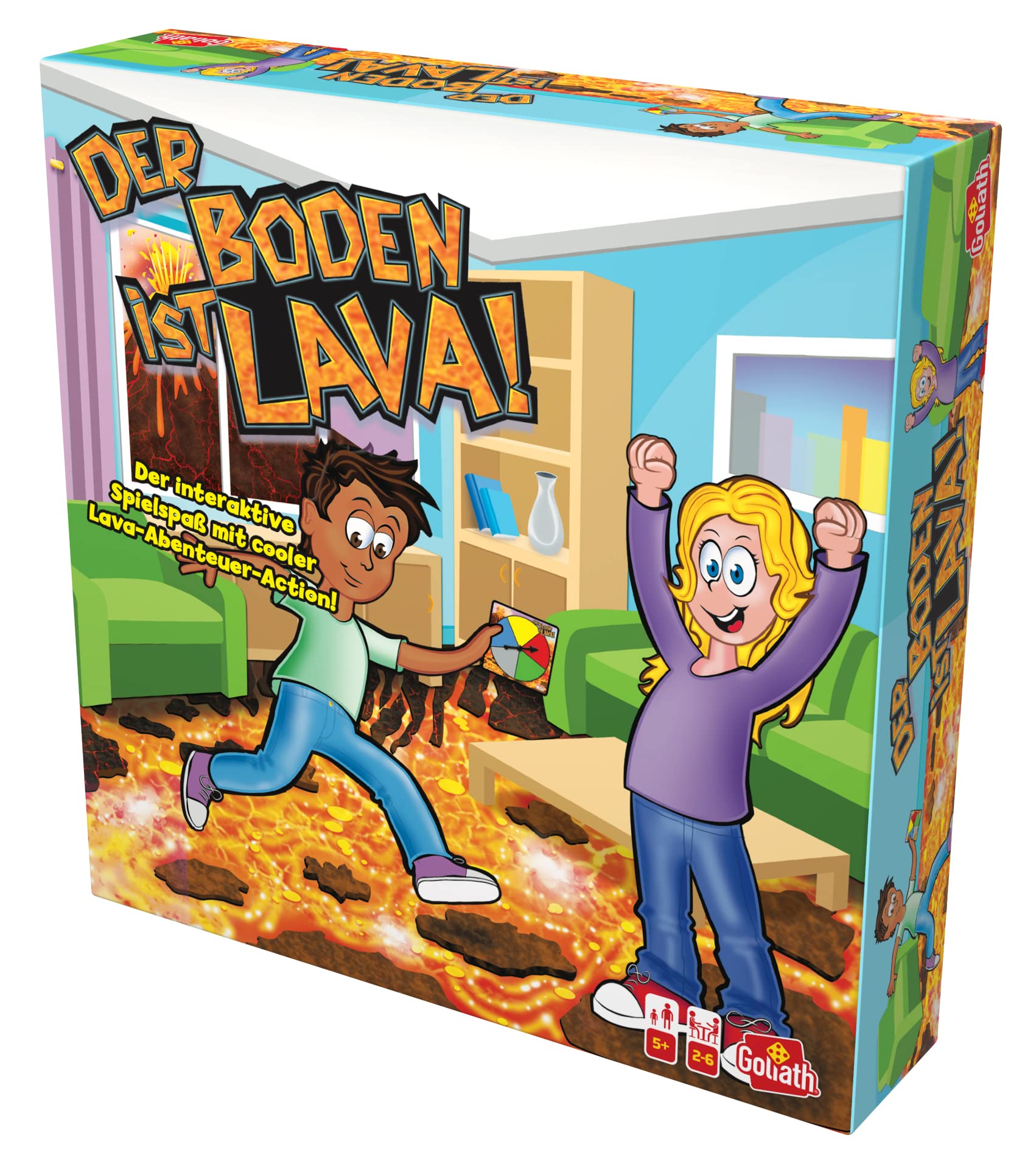 Goliath - Der Boden ist Lava, Spiel voller Bewegung für Drinnen und Draußen ab 5 Jahren, Für die Ganze Familie, Gesellschaftsspiel für 2 bis 6 Spieler