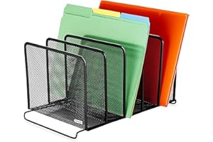 Rolodex File Sorter, Mesh, Stackable, Five Sorters, Black (8.25" x 14.375" x 7.75")