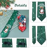 Udewo 2PCS Christmas Ties Santa Claus Snowflake Necktie Men Boys Festive Party view 4