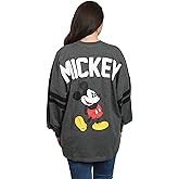 Disney Mickey Mouse Womens Long Sleeve Jersey Oversized Crewneck Shirt
