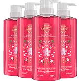 Safeguard Liquid Hand Soap, Micellar Deep Cleansing, Washes Away 99% Bacteria, Made with Natural Moisturizers, Enriched with Skin Conditioners, PH Balanced, Cherry Blossom Scent 15.5 oz (Pack of 4)