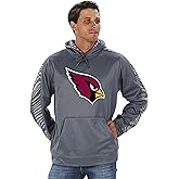 Officially Licensed Zubaz Men's NFL NFL Men's Pullover Hoodie, Gray, Arizona Cardinals, Size Large