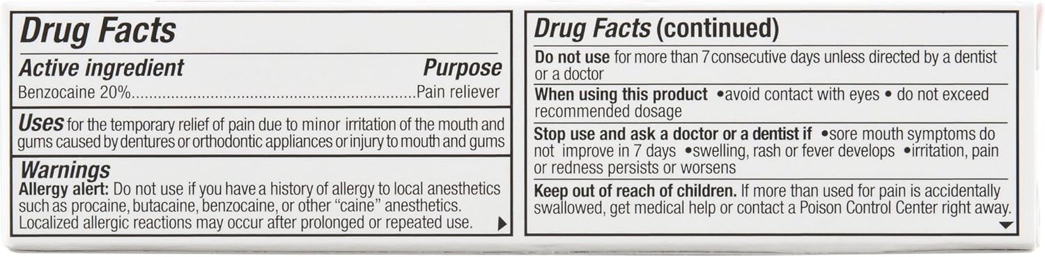Benzodent Dental Pain Relieving Cream Topical Anesthetic, 1 Ounce Tube: Health & Personal Care