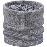 YUHAN PRETTY Kids Ski Mask Neck Warmer Winter Neck Gaiter Boys Girls Warm Thermal Fleece Lined Knitted Scarf for Cold Weather