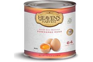 Heaven's Harvest Freeze-Dried Eggs 10 Year Shelf Life | 64 Servings (Emergency Survival Food (#10 Size Can - Powdered Eggs Powdered)