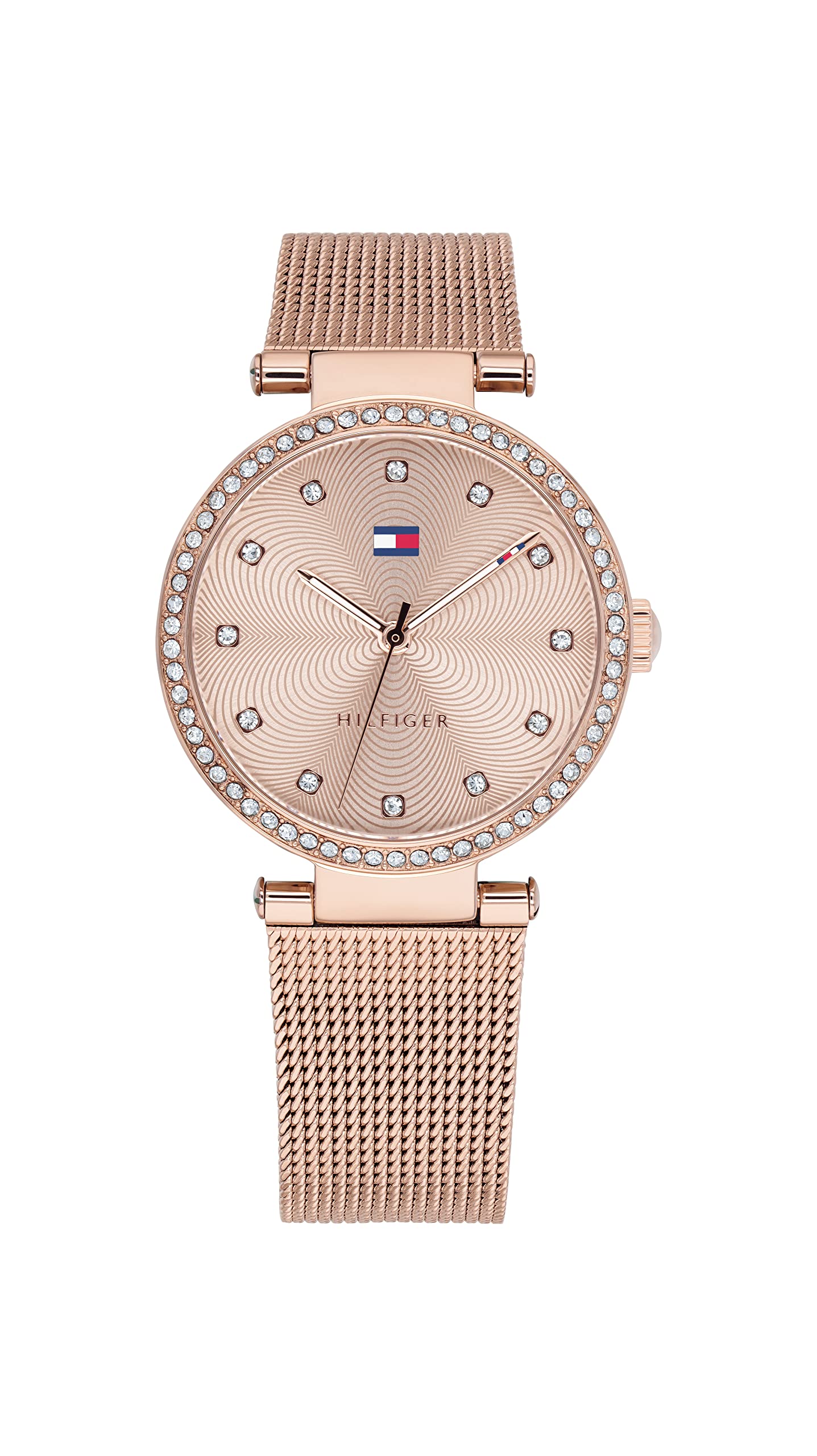 Tommy Hilfiger Analogue Quartz Watch for Women with Rose Gold Colored Stainless Steel Mesh Bracelet - 1782508