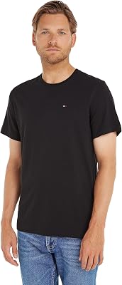 Tommy jeans camiseta masculina tjm xslim jersey dm0dm04411 camiseta de manga curta, preta (tommy black), m
