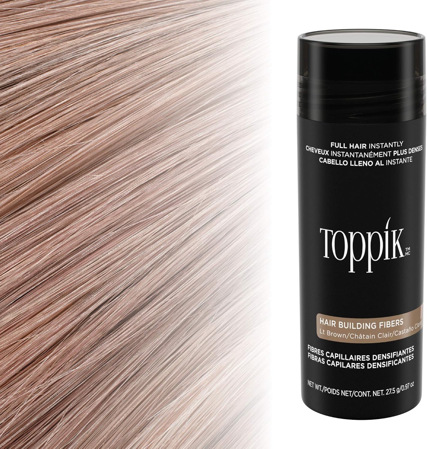 Toppik Hair Building Fibres Powder, Light Brown, 3g Bottle, for A Thicker-looking Hairline, Crown and Beard - Image 4
