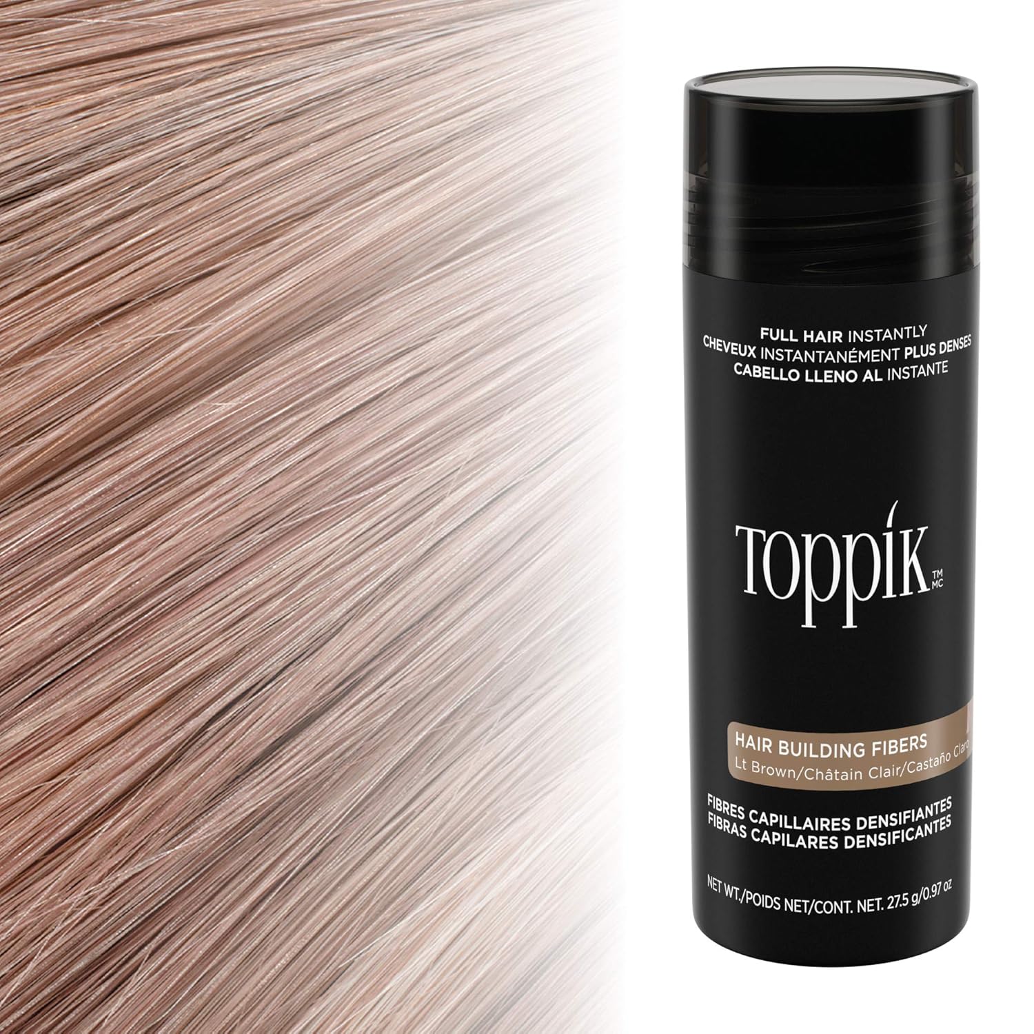 Toppik Hair Building Fibers, Light Brown, 55g: Premium Beauty