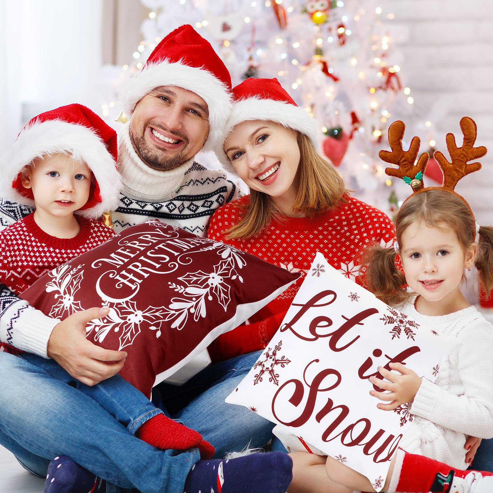 6 Pcs Christmas Pillow Covers Cushion