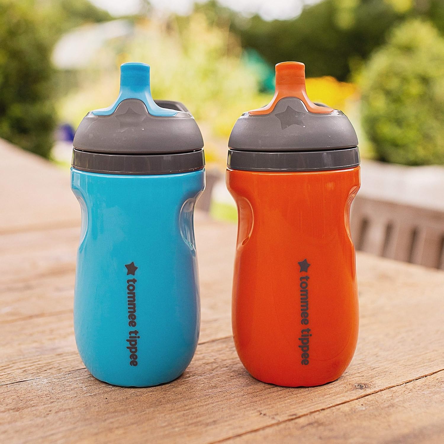 Tommee Tippee Insulated Sportee Toddler Water Bottle with Handle, Boy - 12M+, 2ct, Blue & Orange: Baby