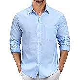 AOTIK Mens Oxford Button Down Shirt Long Sleeve Dress Shirts Solid Business Casual Office Shirts with Pockets