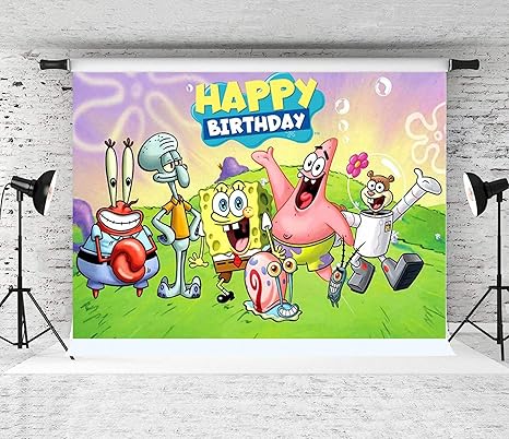 Amazon Co Jp 子供の誕生日パーティーのスポンジボブのテーマの背景の写真の背景の水中世界の写真の背景 子供の誕生日の新生児の写真撮影の写真の小道具の子供の写真の背景 カメラ