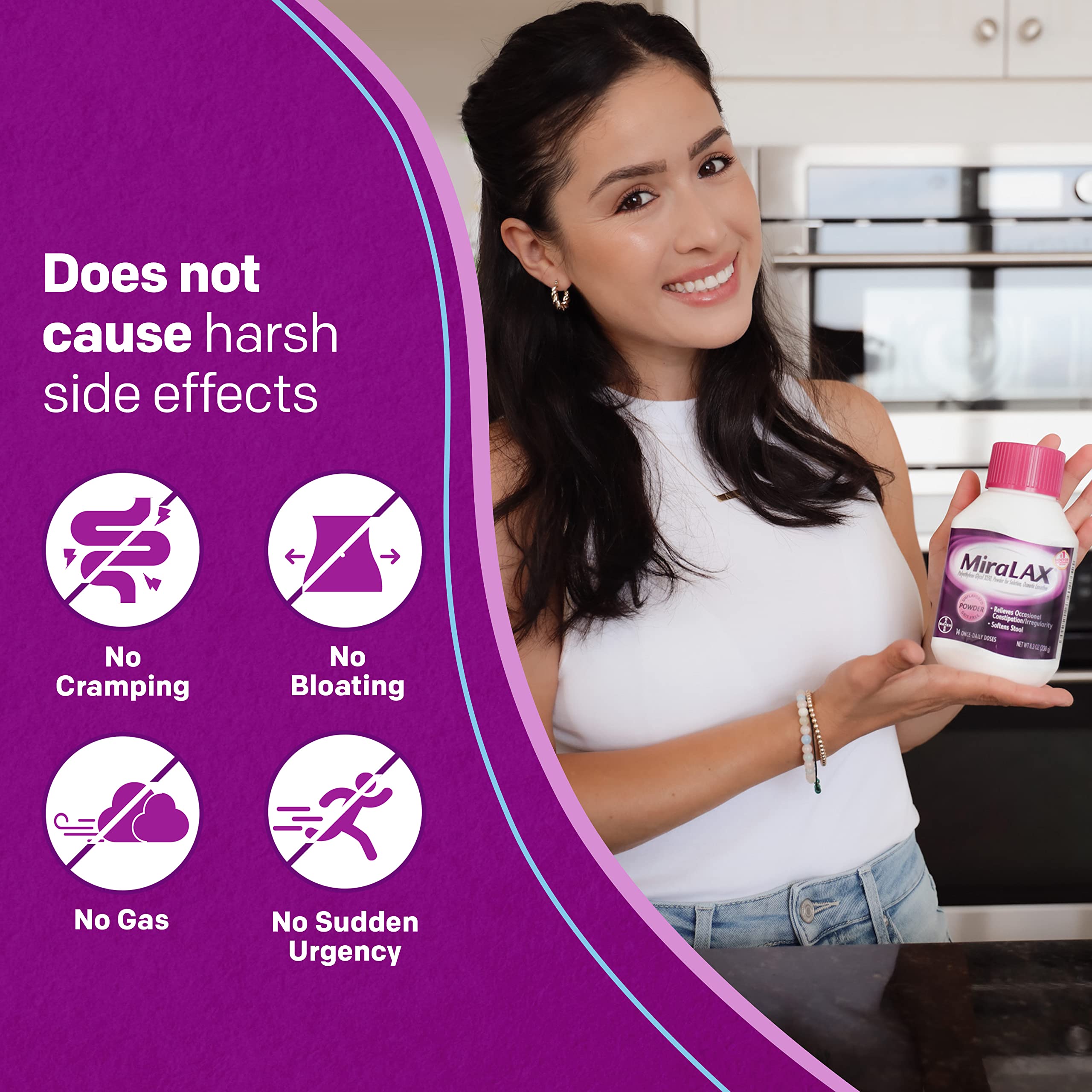 MiraLAX Gentle Constipation Relief Laxative Powder with Stirrer, Stool