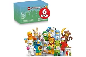 LEGO Minifigures Animal Series 28 6 Pack - Kids Toys in Sealed Mystery Boxes - Animal Themed Figures to Collect - Birthday Pa