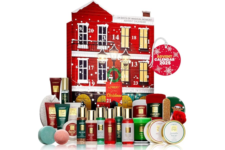 Advent Calendar for Adults – Advent Beauty Calendar 2025 Spa Christmas Advent Calendars for Teen Girls – Limited Edition Bath & Body Gift Set – Makeup & Skincare Countdown Calendar