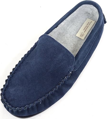 mens fleece lined moccasin slippers