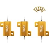 3 Pieces 25W 10 Ohm High Power Aluminum Housed WireWound Resistor with Screws