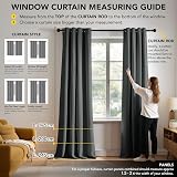 Deconovo Dark Grey Thermal Blackout Curtains 140x180 cm 2 Panels Ring Top view 2