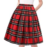 Taydey A-Line Pleated Vintage Skirts for Women
