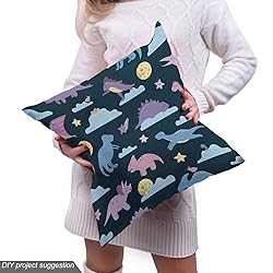 Ambesonne Cartoon Fabric by The Yard, Dino