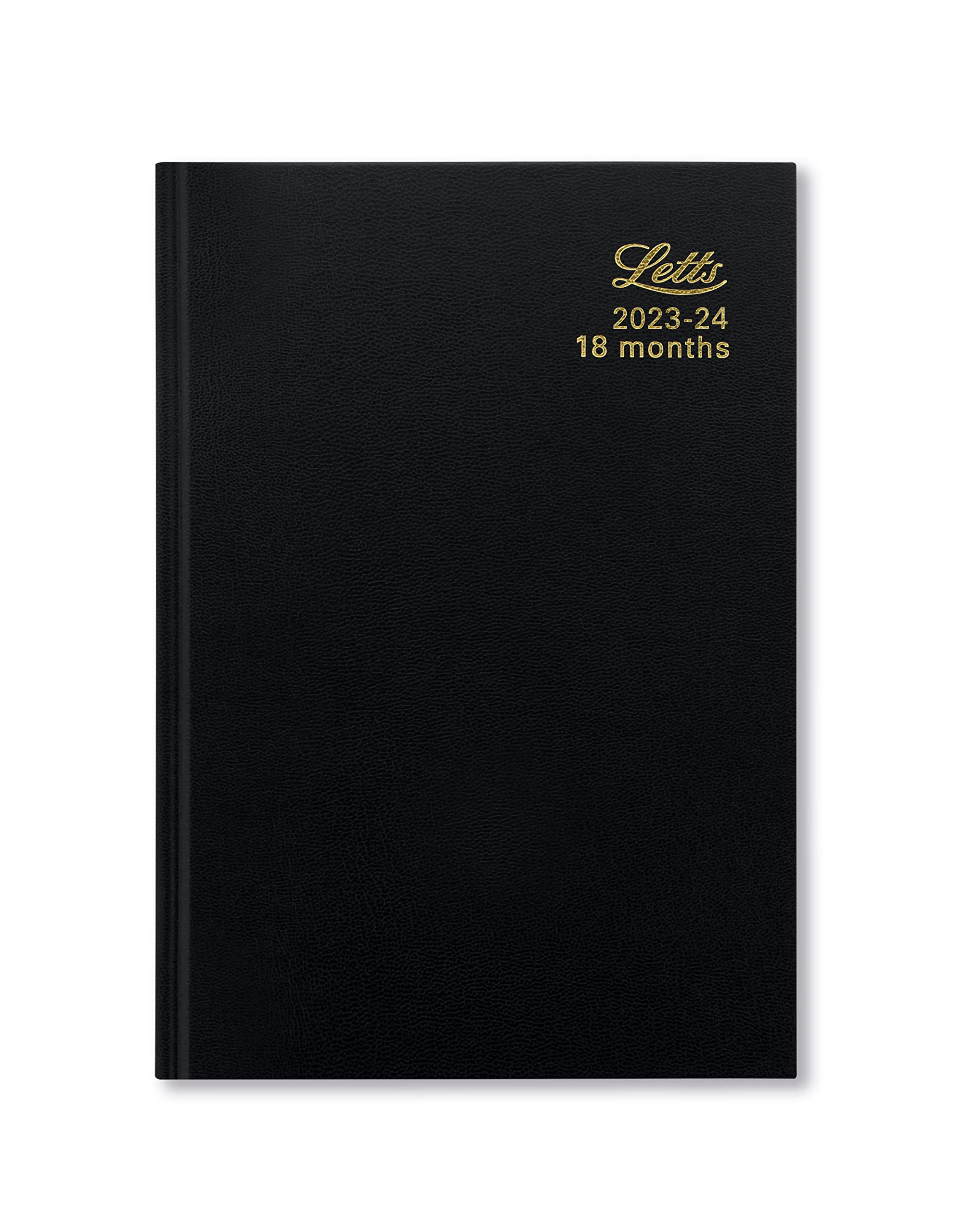 Letts Standard A5 academic 2023/2024 week to view 18 month diary - black