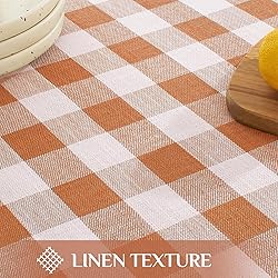 Softalker Fall Checkered Tablecloth Square, Heavy